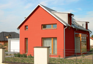 Фасад, окрашенный силикатной краской интенсивного цвета
