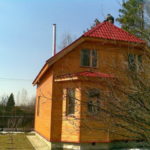 Деревянный фасад дома с трехскатной практичной крышей