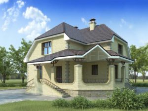Фасад дома с террасой