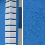 Привлекательный внешний вид синего фасада